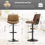 Tabourets de bar modernes pivotants de 26 po de hauteur, tabourets de comptoir à hauteur réglable avec bois cintré, tabourets de bar rembourrés en similicuir avec repose-pieds pour bar, cuisine et salle à manger-290655273-288383732