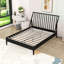 Lit plateforme Mid-Century moderne en bambou avec tête de lit-211380506-211380509