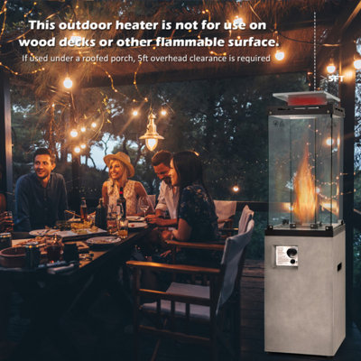 Chauffe-terrasse extérieur au propane 41 000 BTU avec hotte en métal et 4 roues