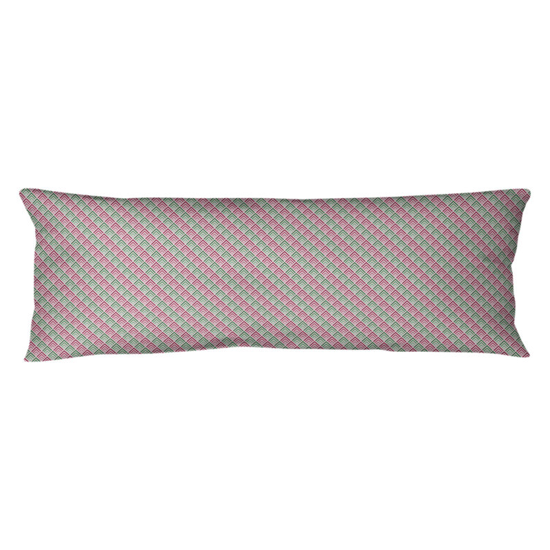 Coussin géométrique, Bourre en polyester, Rose/vert