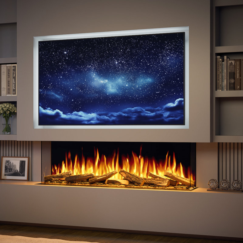 Evolution Fires Advance Series 1300mm Electric Fireplace | Built-In Wall Fire with LED Flames | App & Alexa Control | 1kW/2kW Heat Output | TV Media Wall Ready