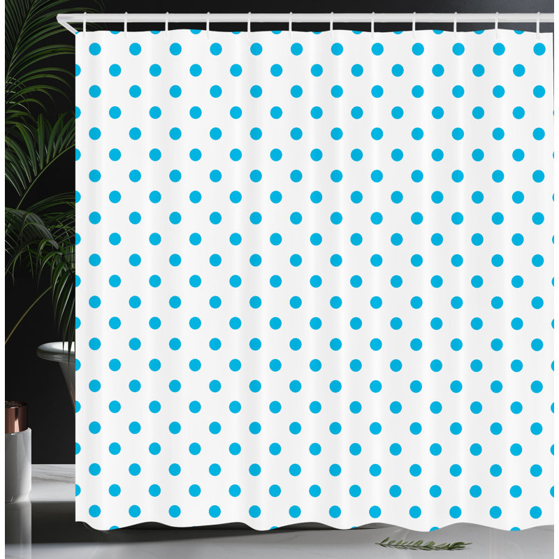  Rideau de douche simple à pois colorés, H 69 po x l 75 po, Ciel profond