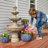 Galles Traditional Light Brown Fiberglass 3-Tier Outdoor Water Fountain