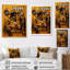 Art mural noir sur toile de poterie noire d'Afrique-1182506902-1182506901