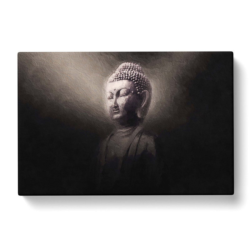 Buddha In A Mist by Buddha In A Mist - Wrapped Canvas Painting, 35cm H x 50cm W x 3cm D