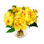 Yellow Peonies In Round Glass Vase With Acrylic Water