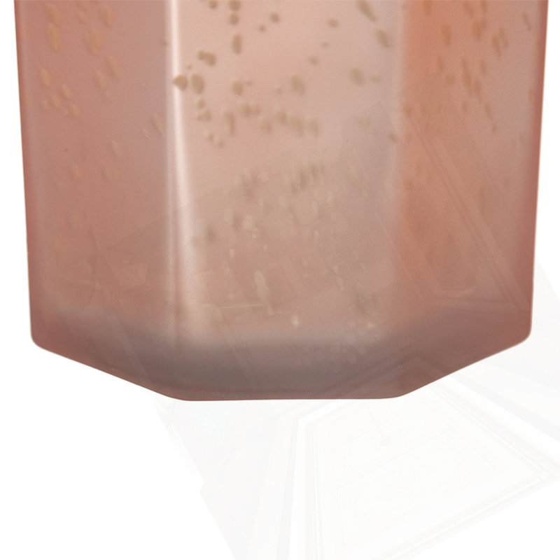 5.1X5.1X5.9" Pink Frosted Mercury Glass Octagonal Candle Holder,4 Pack, Pink