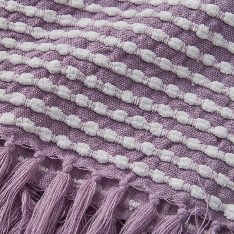 Stab Stitch 125x150cm Blanket Throw, Purple
