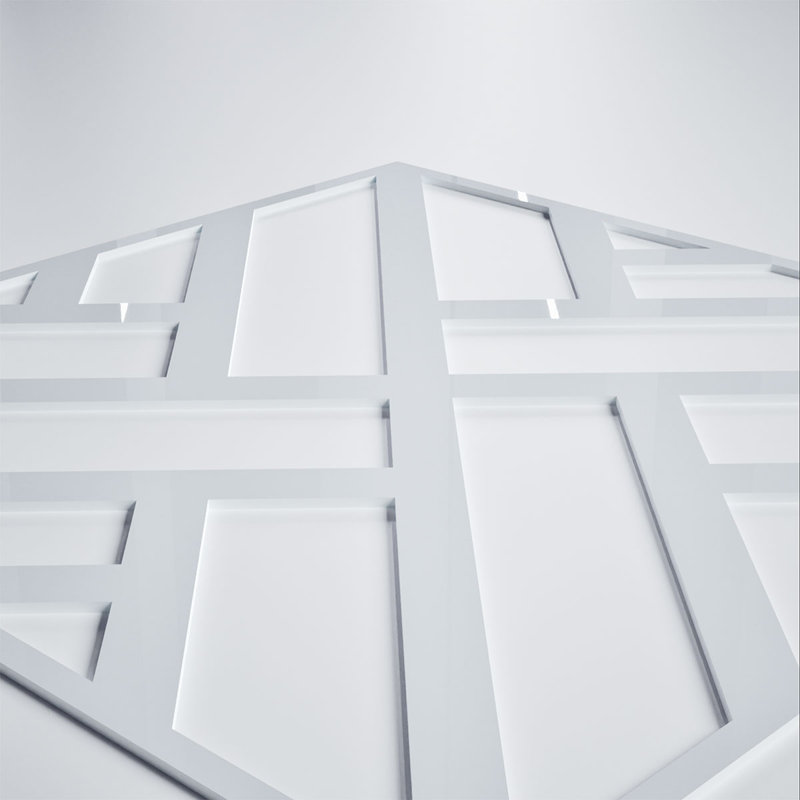 Panneaux muraux décoratifs en acrylique Killeen, moyen, l 15 3/8 po x H 15 3/8 po x T 1/8 po, blanc, Blanc