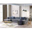 Canapé modulaire en velours gris Lorena-92113165