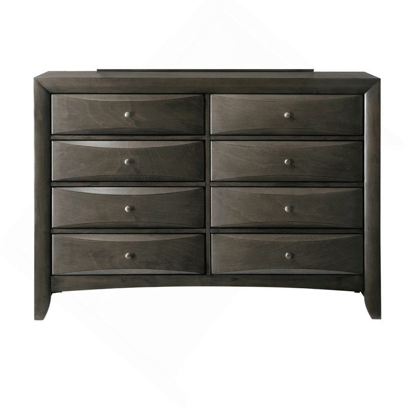 Commode robuste à 8 tiroirs en bois massif pour la chambre à coucher, rehaussant le rangement et le style.