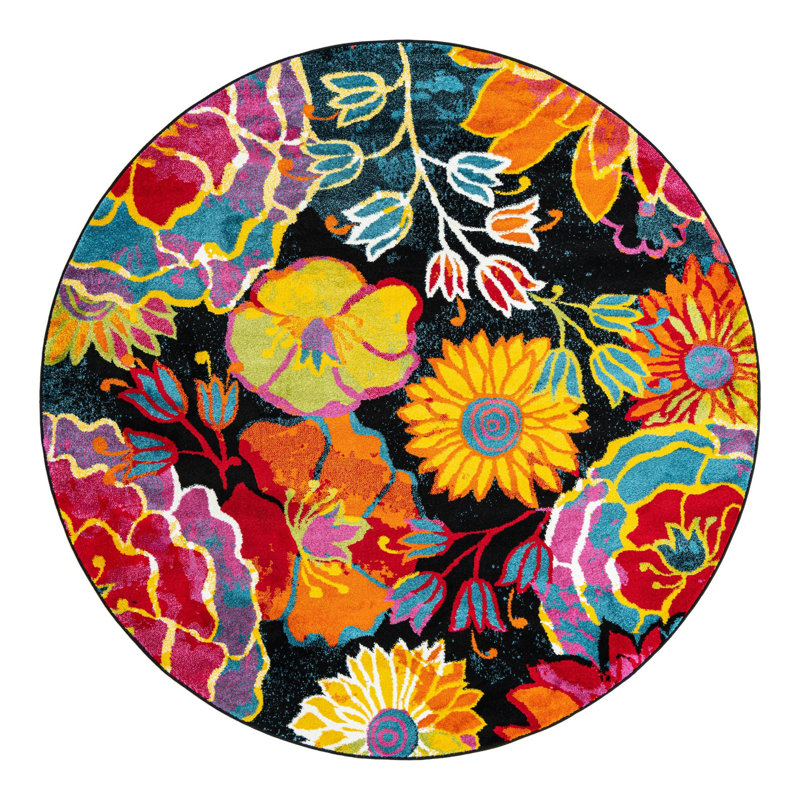 Lorene Floral Indoor Rug, Round 8'