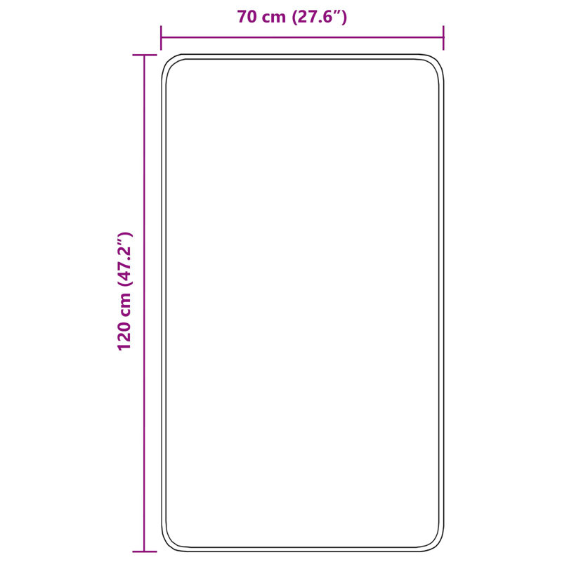 Cotton Non-Slip Bath Mats Rectangular, 120cm, 70cm, Blue