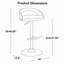 Tabouret de bar réglable avec pivot en métal chromé, bois naturel et similicuir brun avec repose-pieds arrondi en T - ensemble de 3-103063216-103063222