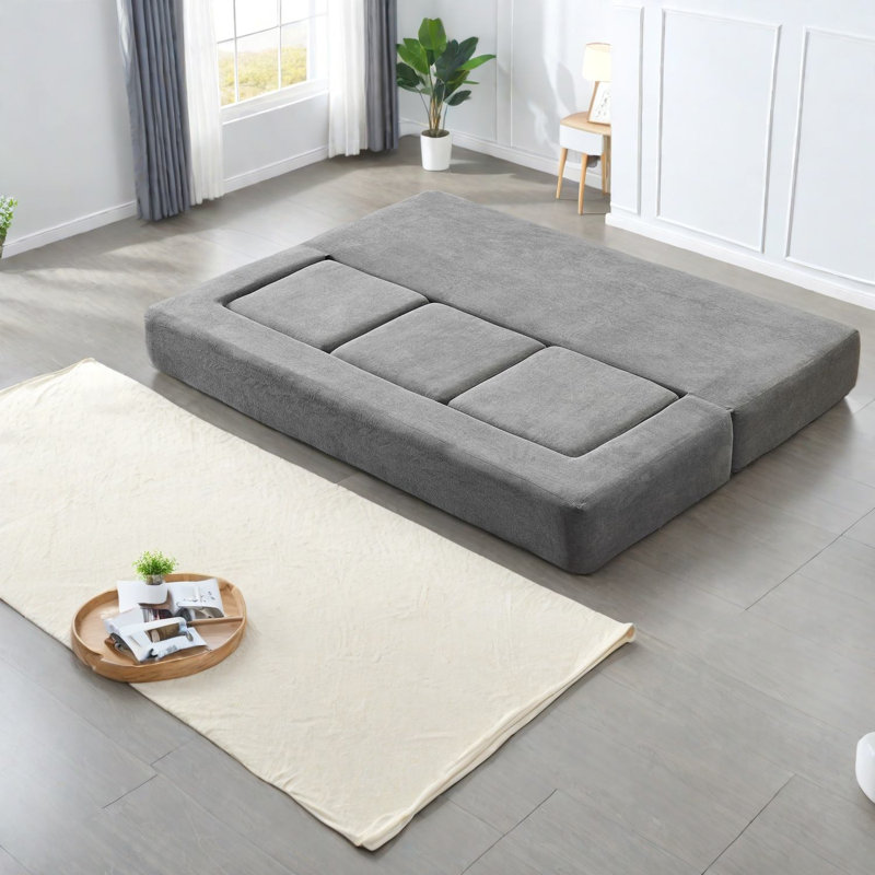 Canapés modulaires à compression, canapé-lit moderne en mousse grise pour petite maison
