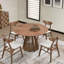 Table de 47,24 pouces, table de salle à manger en bois pour 4 personnes, table de cuisine ronde de conception moderne avec piédestal robuste pour le salon, appartement, restaurant, noyer