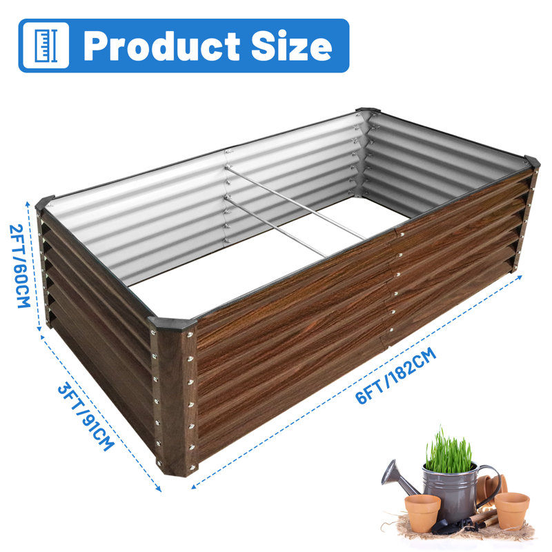  Ensemble de jardin surélevé modulaire de 24 po de hauteur, H 24 po x l 72 po x P 36 po