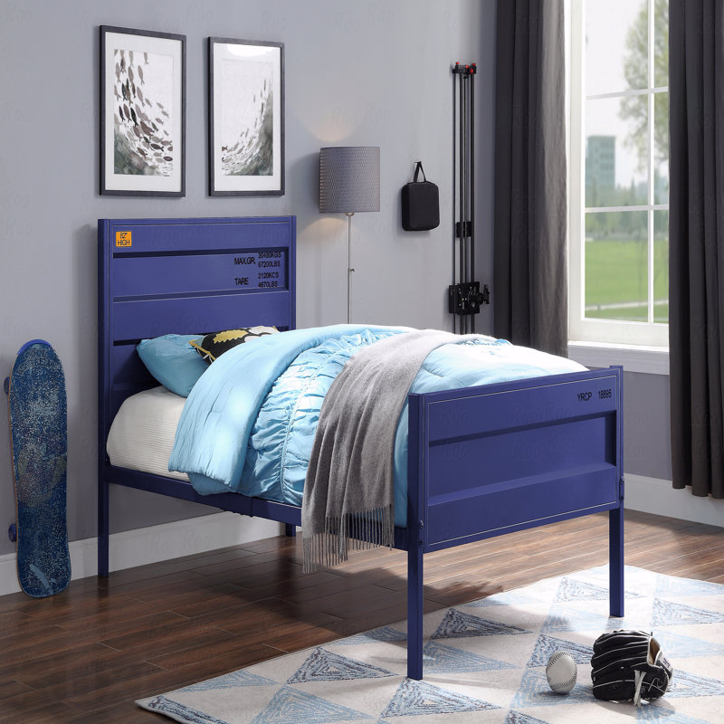 Cadre de lit, finition bleue, Lit double