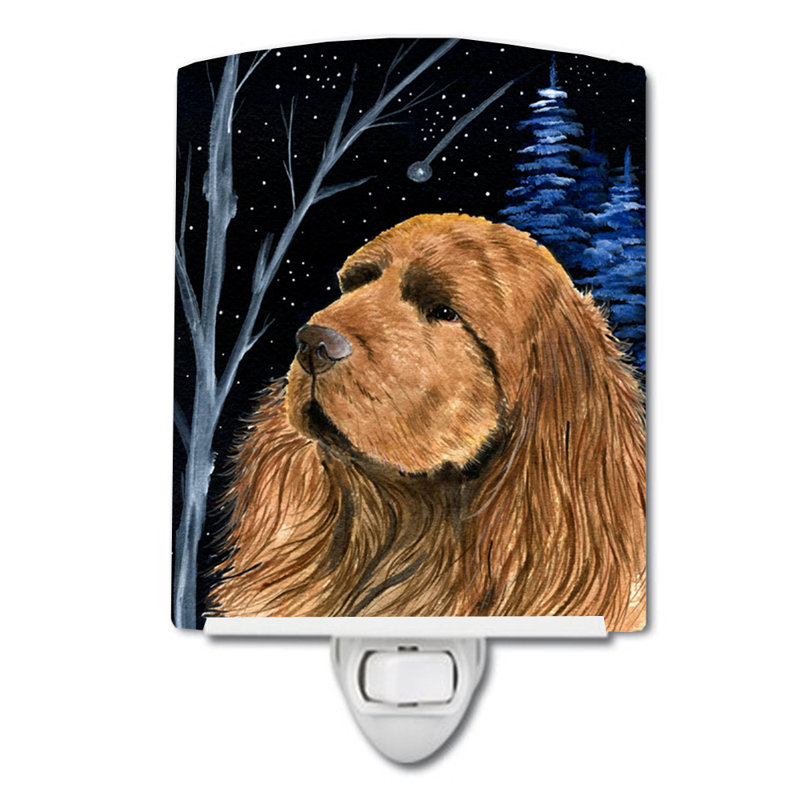 Starry Sussex Spaniel Ceramic Night Light