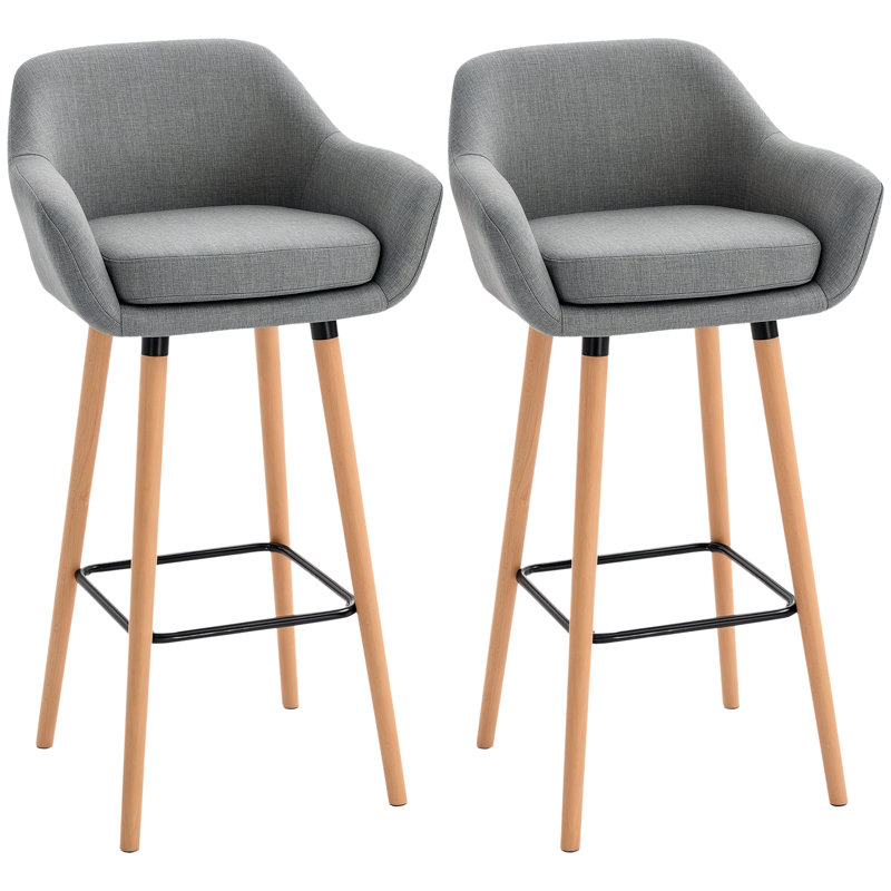 Madsen Upholstered Bar Stool, Grey