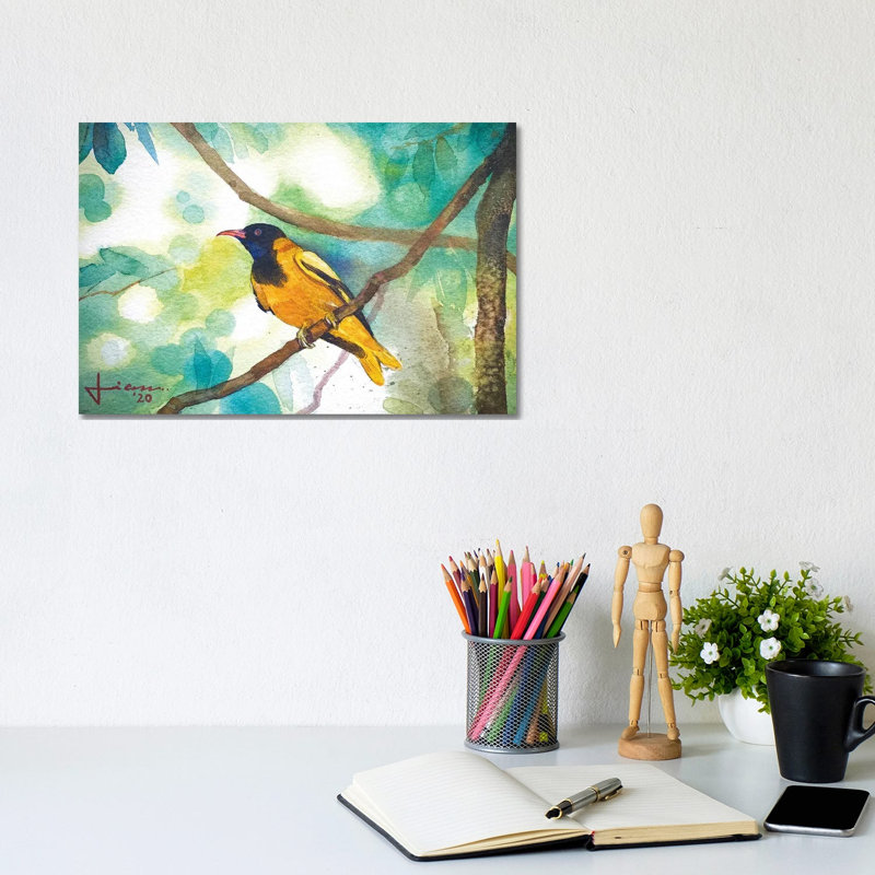 Perched Bird III by Liam Kumawat - Wrapped Canvas Gallery-Wrapped Canvas Giclée, 20.32 cm H x 30.48 cm W
