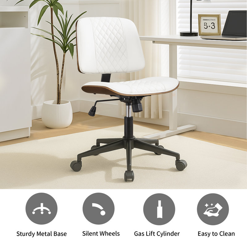 Chaise de bureau Mid-Century, Blanc
