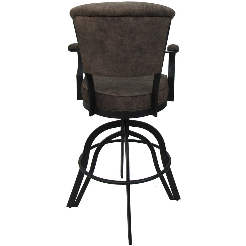 Tabouret de bar pivotant en métal 30 po Raddie, Gris, Brun