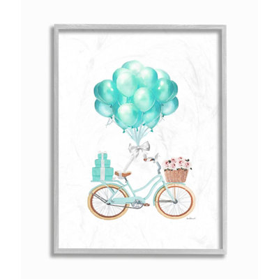«Blue Balloon Bike Watercolor» par Amanda Greenwood - reproduction d'art