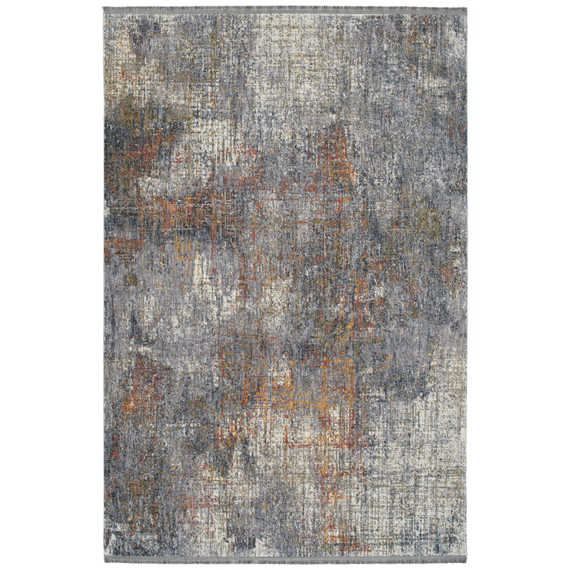 Modern, Abstract, Cut Pile 1'10" X 2'6" Rectangle Throw Rug