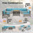 12 - Person Outdoor Wicker Patio Conversation Furniture Set with Fire Pit Table-974883149