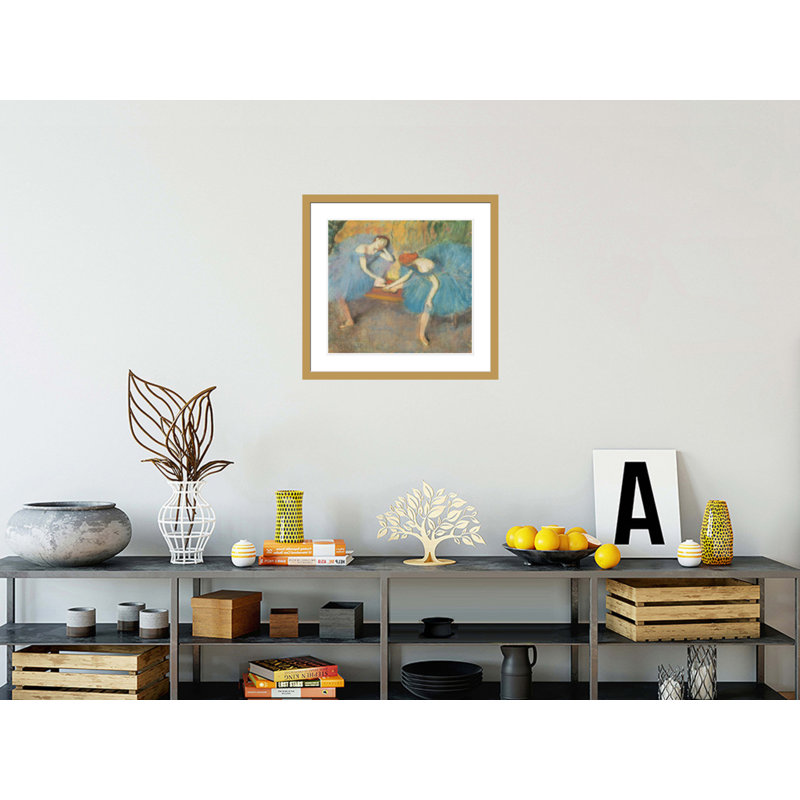 «Two Dancers at Rest or Dancers in Blue» par Edgar Degas - impression giclée encadrée, H 23,5 po x l 24,88 po