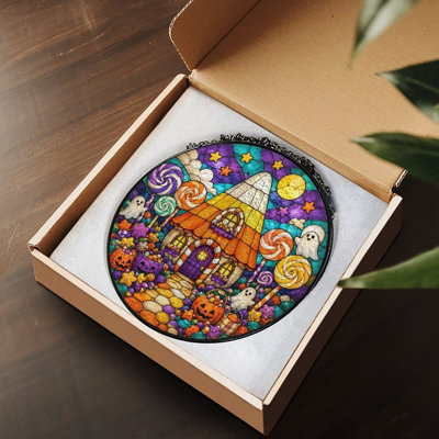 Panneau coloré en verre coloré teinté pour décoration de fenêtre