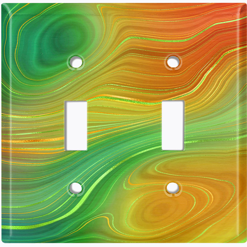 Patterned 2 - Gang Toggle Light Switch Standard Wall Plate