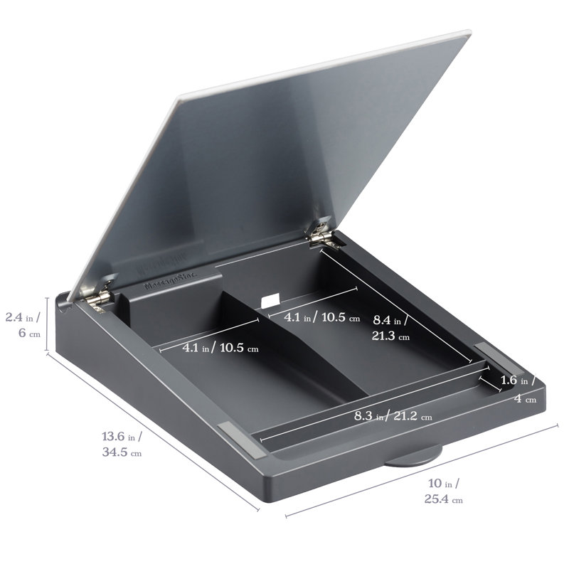 Tempered Glass Magnetic Dry-Erase Desk Organizer, 14" White