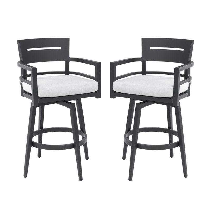 Chaises de bar pivotantes 2 pièces Modern Modern, White