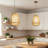 Handwoven Rattan Cone-shaped Tapered Bamboo Pendant Light-2097240354