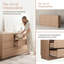 Commode double 9 tiroirs, commode moderne avec rangement large pour placard, chambre à coucher, salon, couloir, naturel-133137746