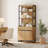 Aadam  Modern 72" Tall Bookcases With Metal Base And Adjustable Shelves, Library Book Shelf With Storage Cabinet And Open Book Shelfs, Wood Bookshelves For Home Office, Living Room-1034886228-1014579162