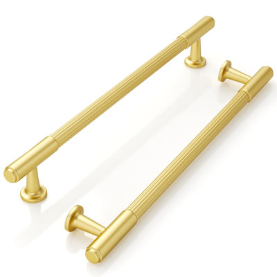 10 Pack Brushed Gold Cabinet Pulls, 7.5 Inch Hole Center Kitchen Cabinet Handles, Zinc Alloy Drawer Pulls Hardware For Cabinets, Cupboards, And Dressers