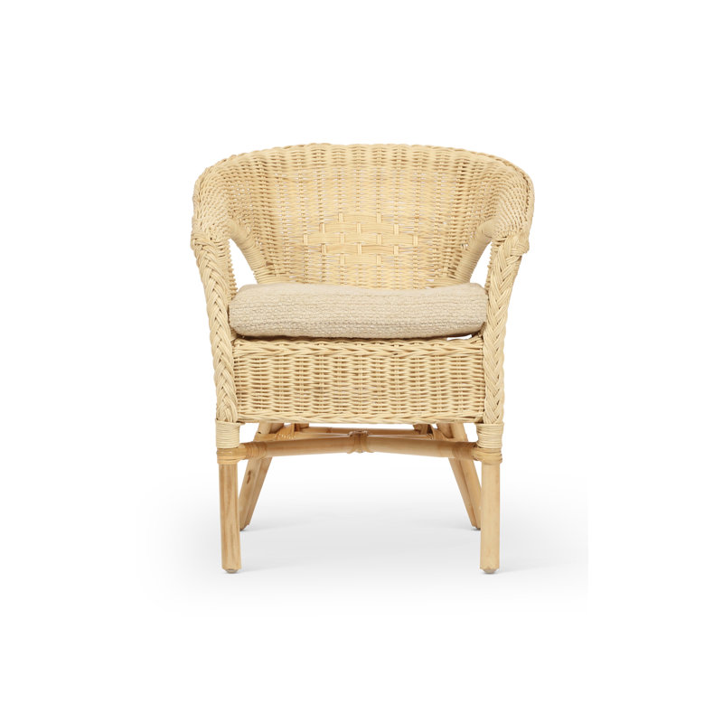 Aniken Upholstered Accent Chair, Natural Wood