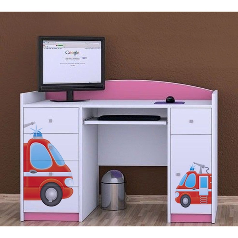 Woodrow 125cm Computer Desk, Pink