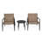 Modern Outdoor Chat Set: 2 PE Rattan Chairs +  Steel & Tempered Glass Side Table – Durable & Stylish