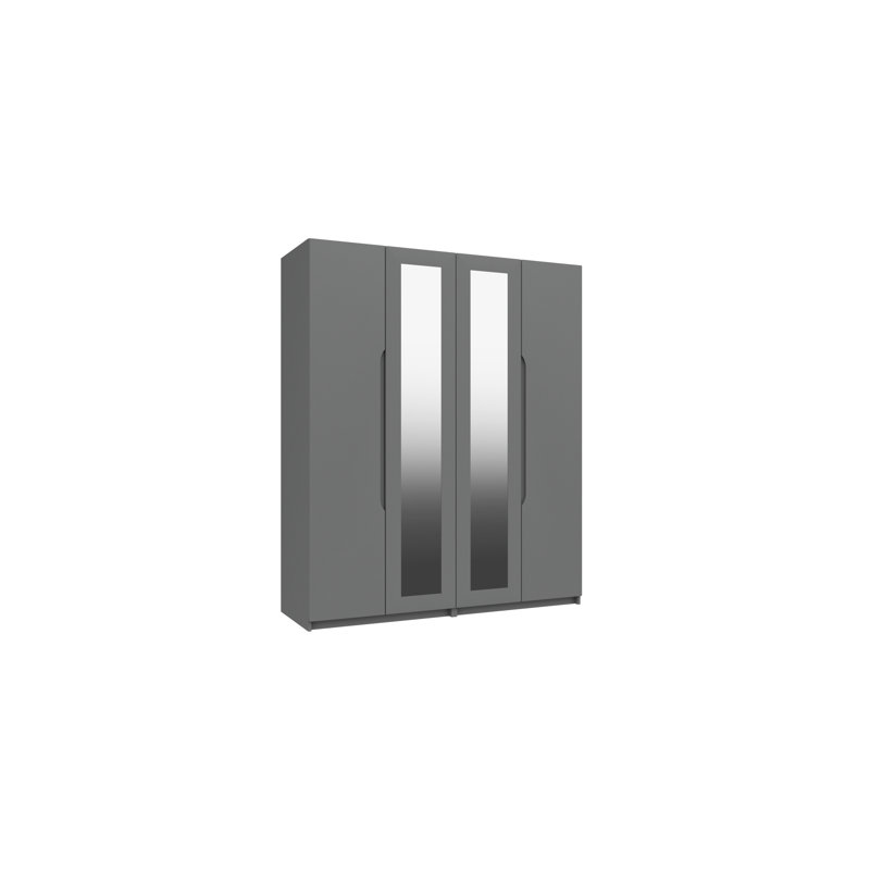 Alianys 4 Door Manufactured Wood Wardrobe, Dust Grey Gloss