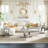 22.83" Square Marble End Table, Modern Faux Marble Top, Luxury Mirrored Polished Stainless Steel Round Hollow Base-1419464440-1419464441