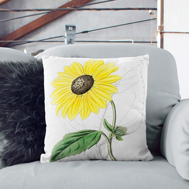 A Californian Sunflower Floral Square Throw Cushion, 40 x 40 cm
