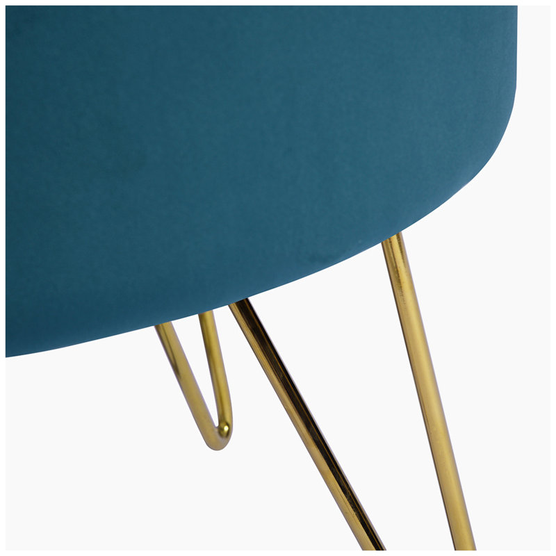 Velvet Ottoman, Teal Velvet