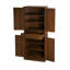 Armoire 4 portes avec 1 tiroir, capacité de charge de 210 lb, fabrication d'ingénierie, soleil, égratignures, tablettes intérieures réglables, charnière métallique 180, accessoires de surmatelas, noyer foncé, panneau de particules 4