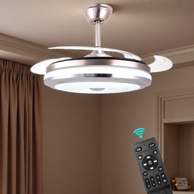Pales transparentes rétractables 42 pouces pour ventilateur de plafond invisible