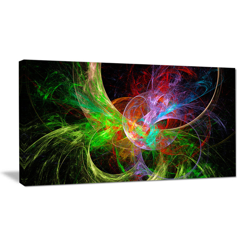 Oversized Multicolor Abstract Fractal Canvas Art Print