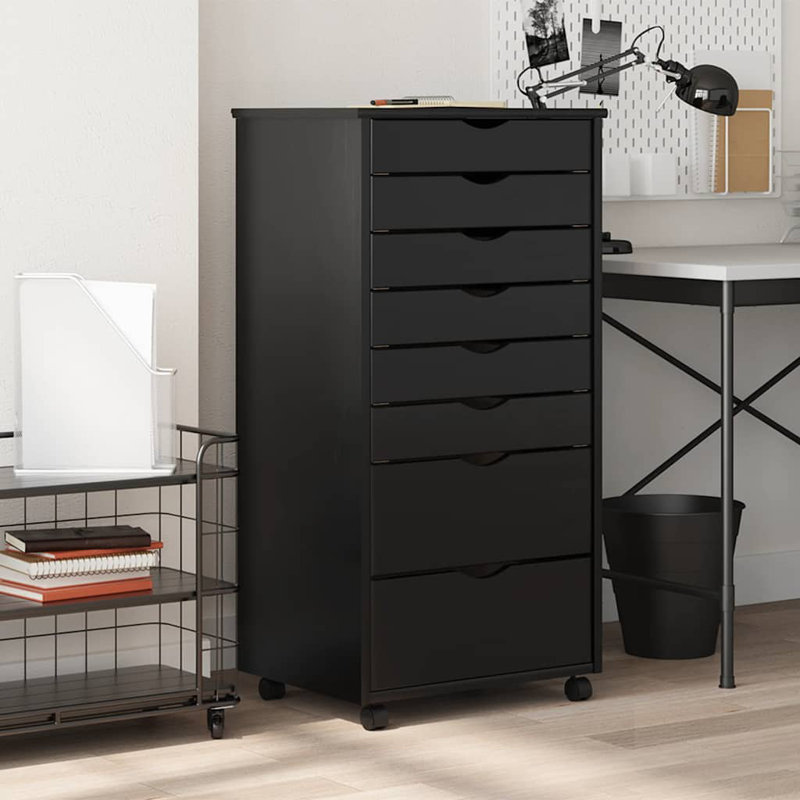 Bacca 53cm Wide File Cabinet, Black